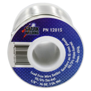Lead Free Wire Solder- 95/5% Tin Antimony alloy; lead free -1/8" 1 lb. - 12015