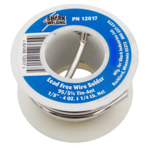 Lead Free Wire Solder- 95/5% Tin Antimony alloy; lead free -1/8" 1/4 lb.