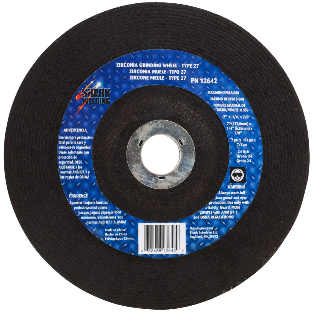 5 PK Grinding Wheels Type 27 Zirconia 7" x 1/4" x 7/8 24 Grit