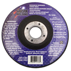 25 PK | 5" Type 27 Aluminum Oxide Grinding Wheels Depressed Center - No Hub - 24 Grit - 5" x 1/4" x 7/8"