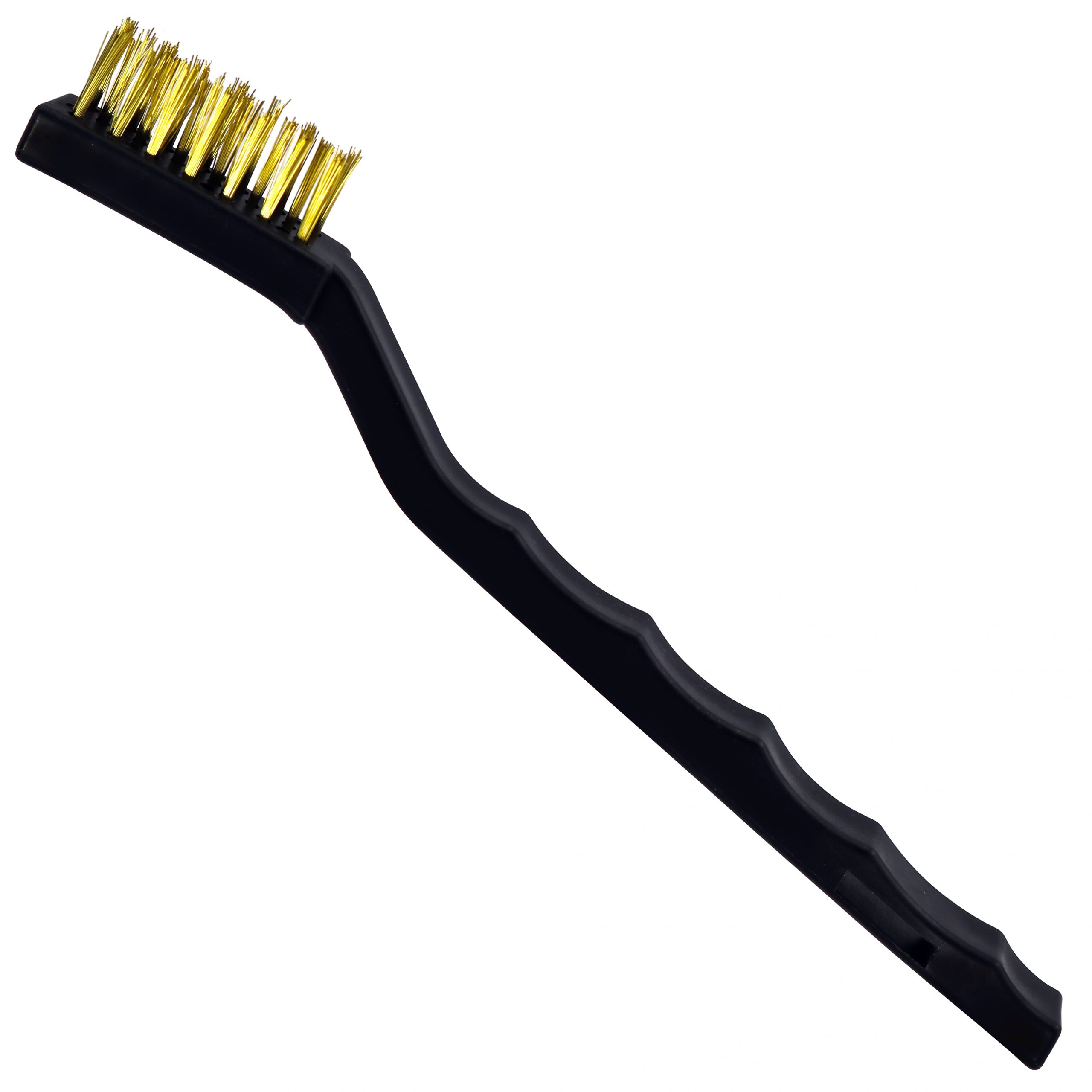 Small Brass Scratch Brush 7 1/4" with Plastic Handle. Shark Industries