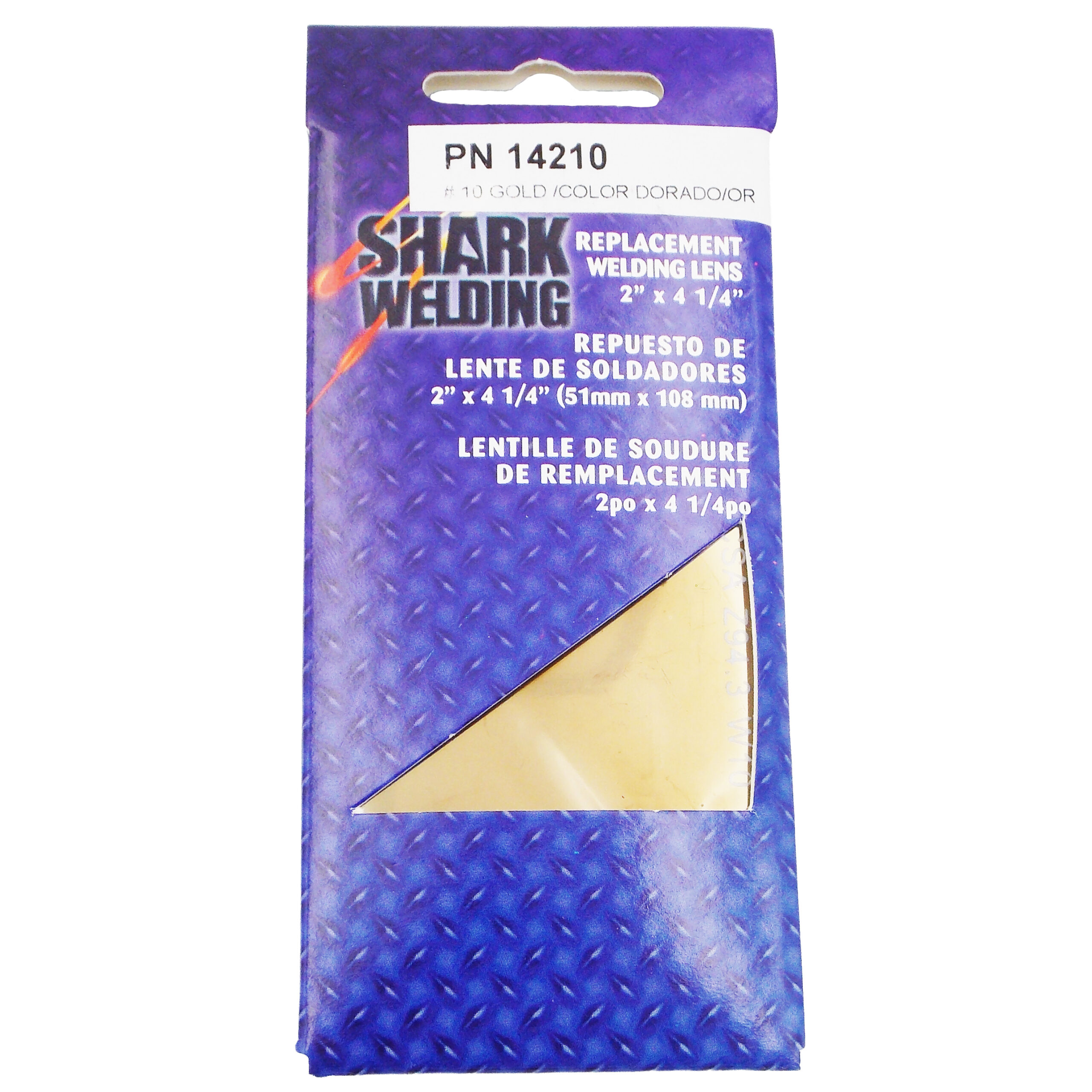 2" x 4 1/4" - Gold Shaded Welding Lens #10 - Image 2
