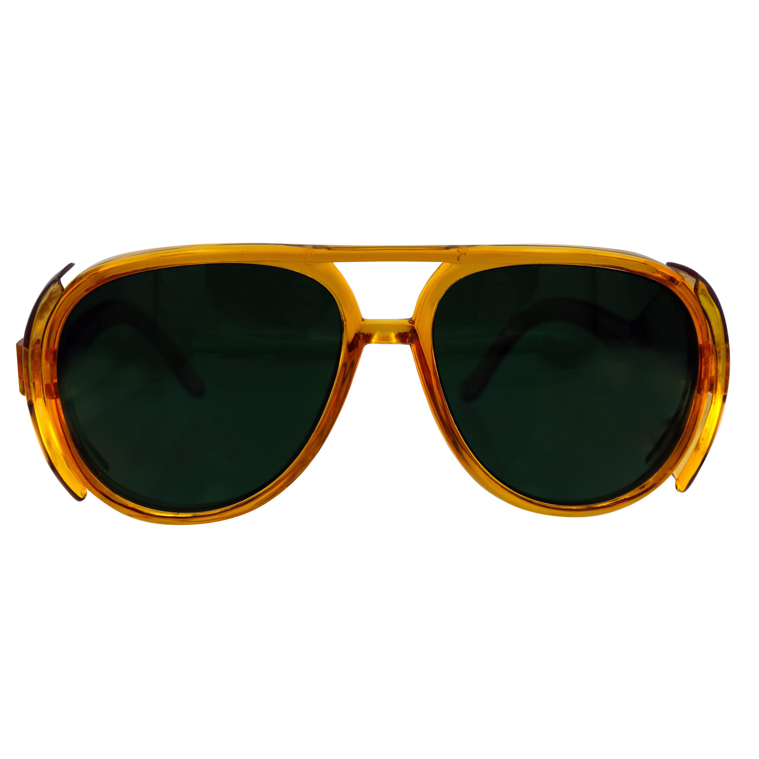 Orange Side-Shield Safety Glasses Shade #5 Green Lens - Shark Industries