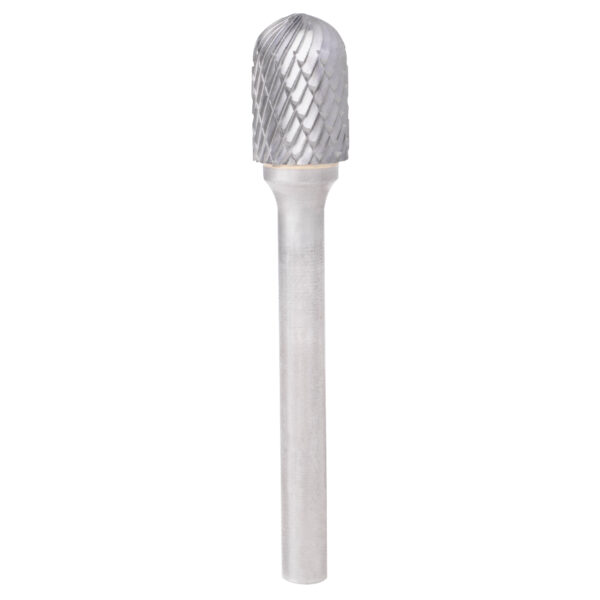 Carbide Bur - Double Cut Ball Nose Cylinder - 1/2" Diameter with 1/4" Shank. (BT21)