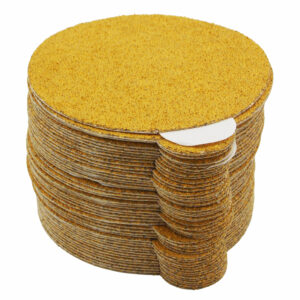LIMITED STOCK! 50 PK | 5" PSA Gold Discs- 36 Grit - Extra Strong, Pressure Sensitive Adhesive Backing