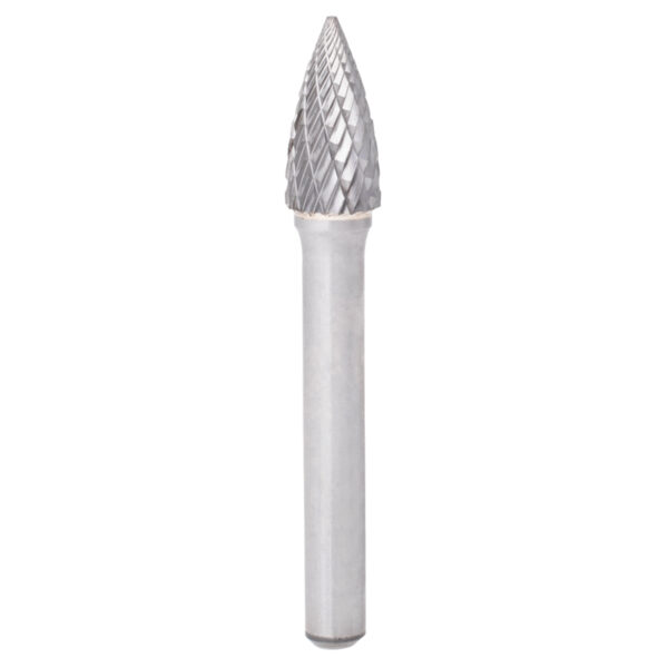 Carbide Bur - Double Cut Tree Pointed -3/8" Diameter with 1/4" Shank. (BT24)