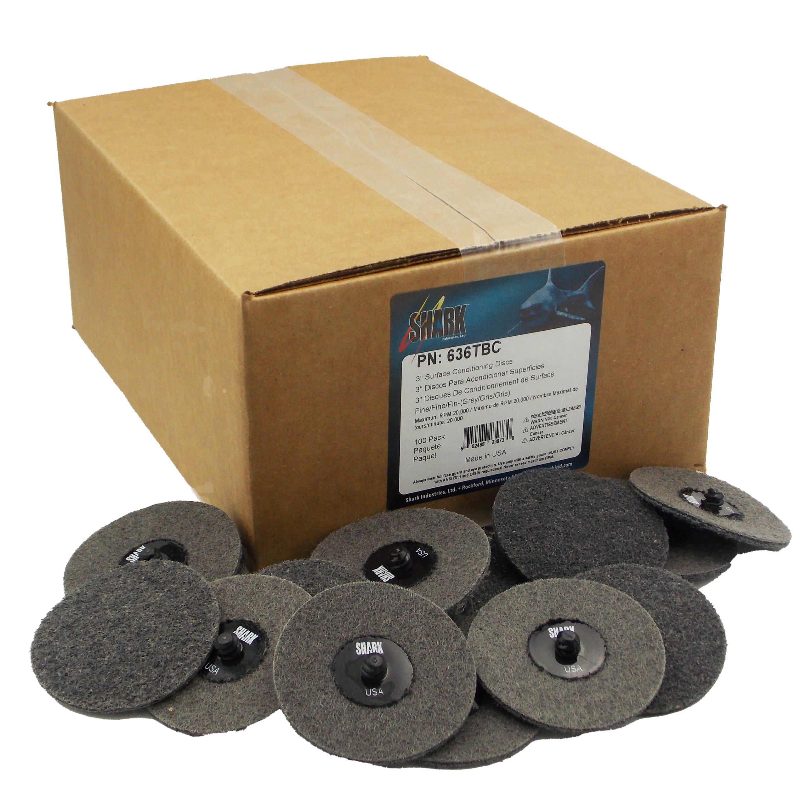 Shark Shark 12813 4.5インチ 樹脂ファイバーディスク 3個パック