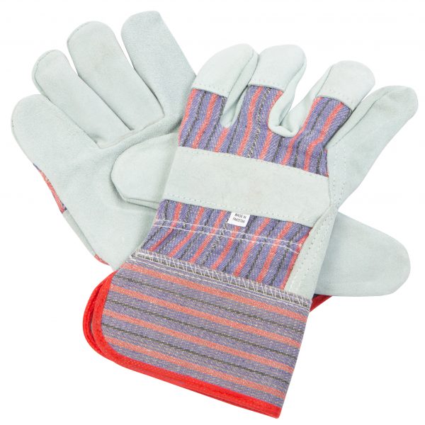 Gloves - Leather Palm Economy Work Gloves with a Cotton Band and Back