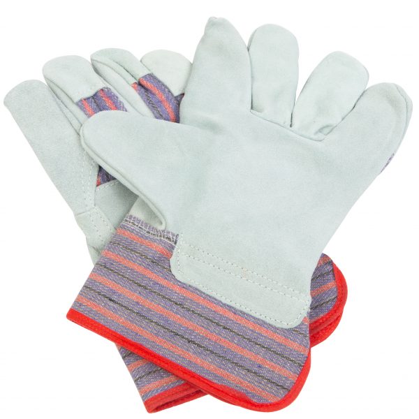 Gloves - Leather Palm Economy Work Gloves with a Cotton Band and Back - Image 3