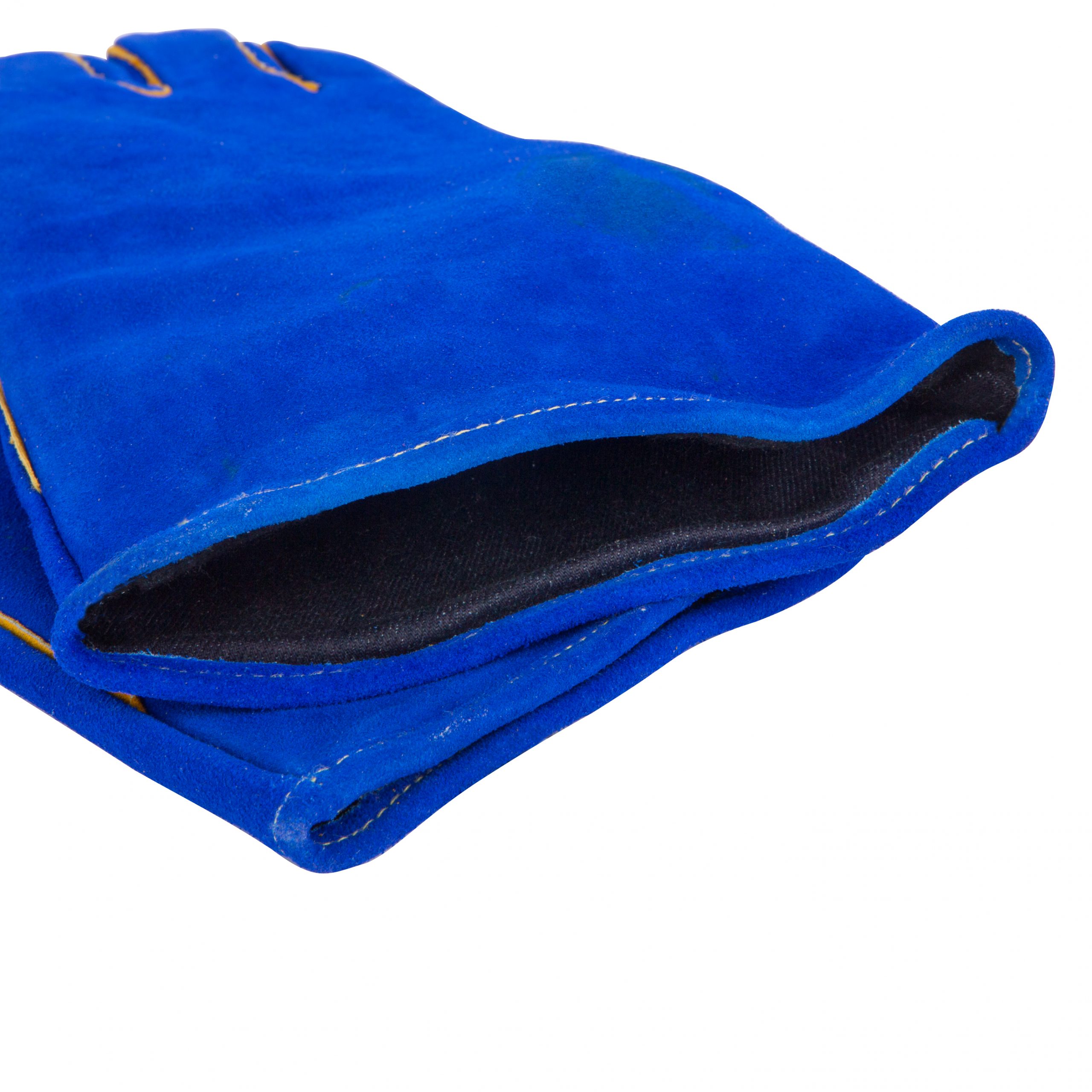 thumbnail image 2 of Drake Off Road 14 Welding Gloves - Blue Lined Leather Welding Gloves 400 Series 2 of 5
