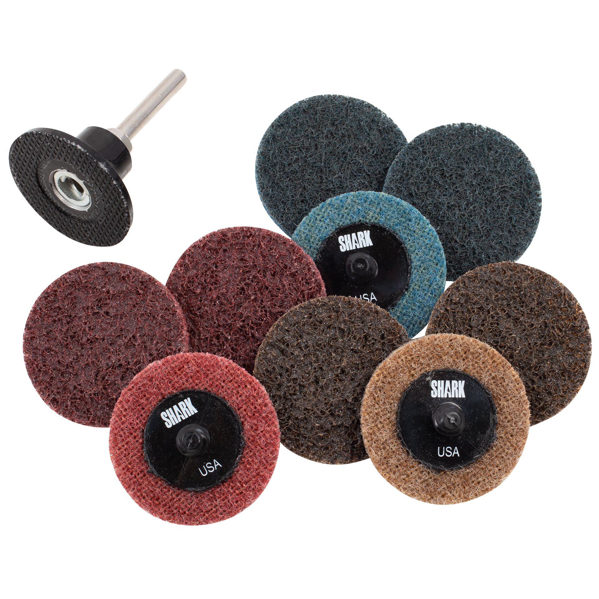 20-Pack IIT 2" Roll Lock Surface Prep Scuff Discs – Fine Grit With Mandrel