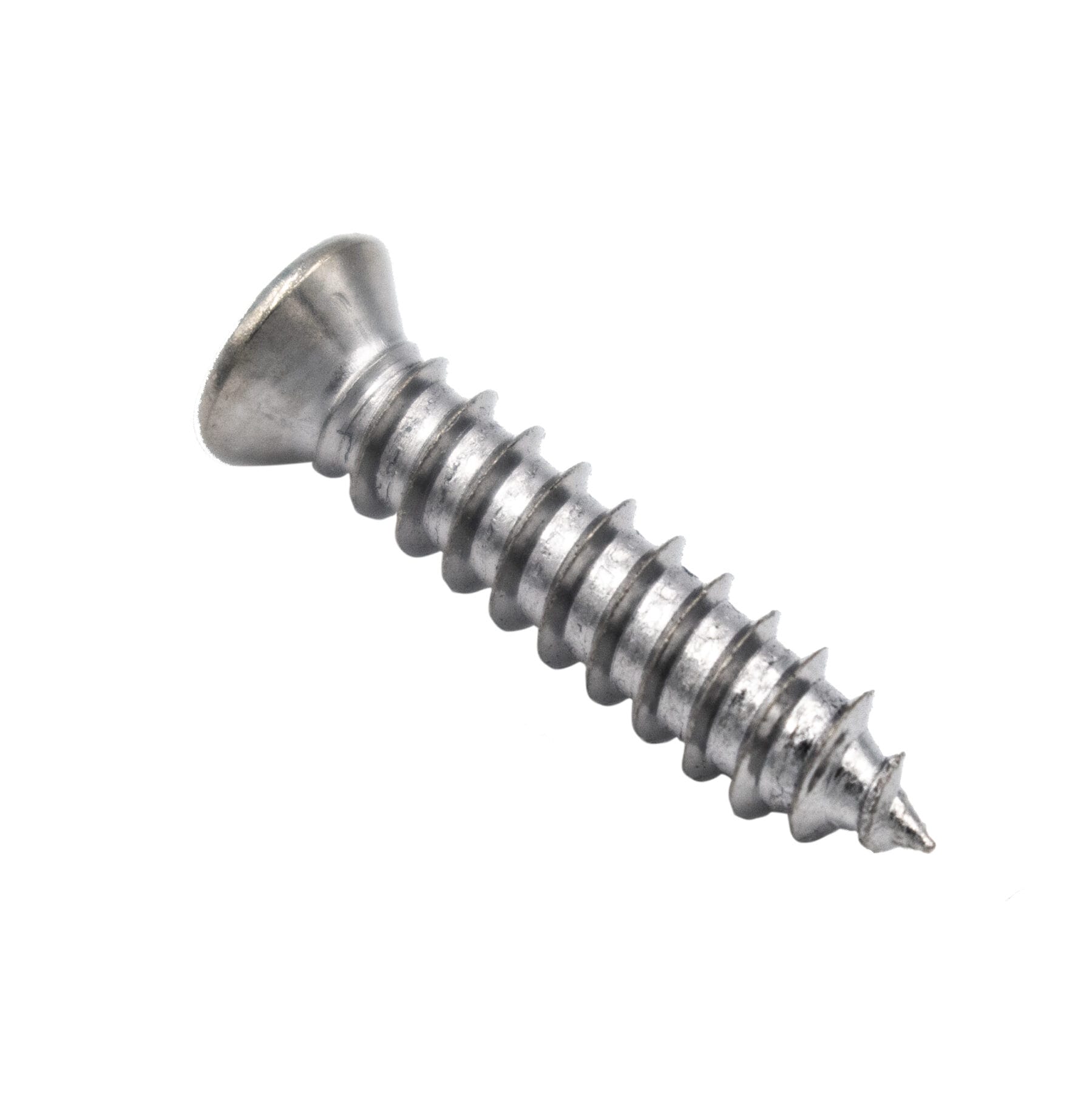 thumbnail image 2 of #8 X 3/4 Inch Phillips Oval Head Tapping Screws - Chrome Finish (100 Pack) 2 of 13