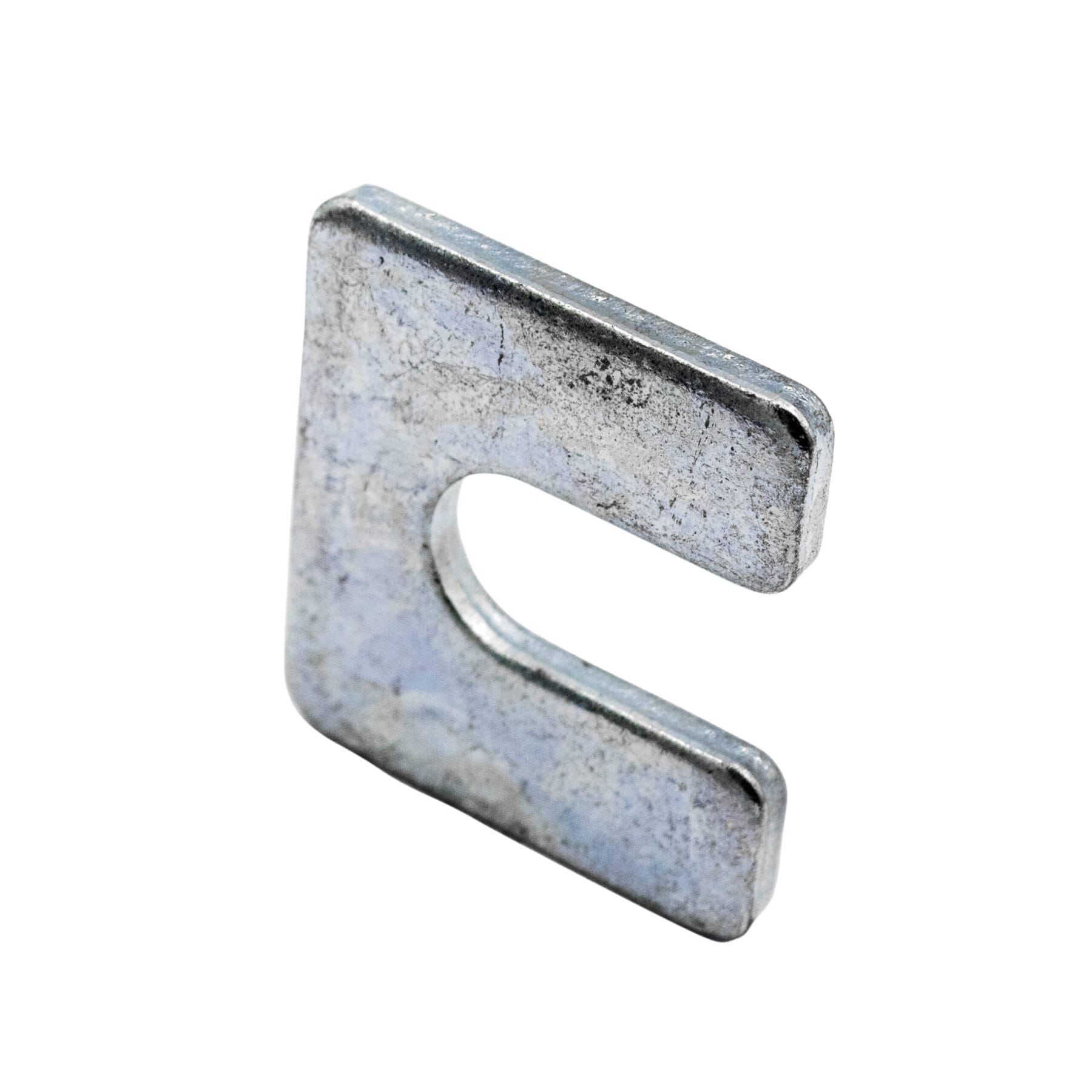 Disco Steel Body Shims – Bright Zinc Finish, 1/8" Thick, 1/2" Slot, 1-1/8" Square, 50-Pack