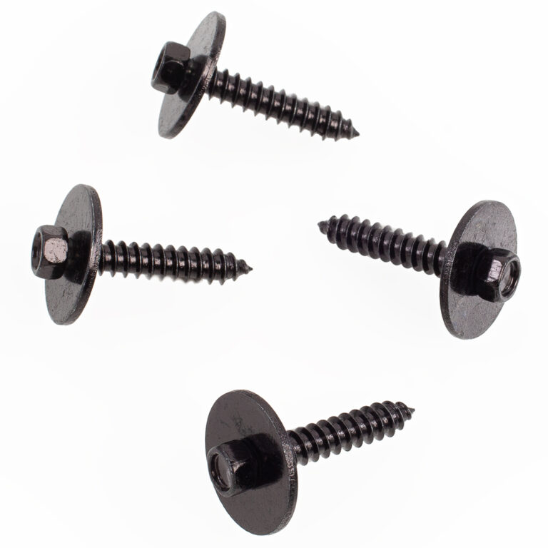 50 PK | Ford Hex Head Sems Tap. Screw Black Zinc - Shark Industries