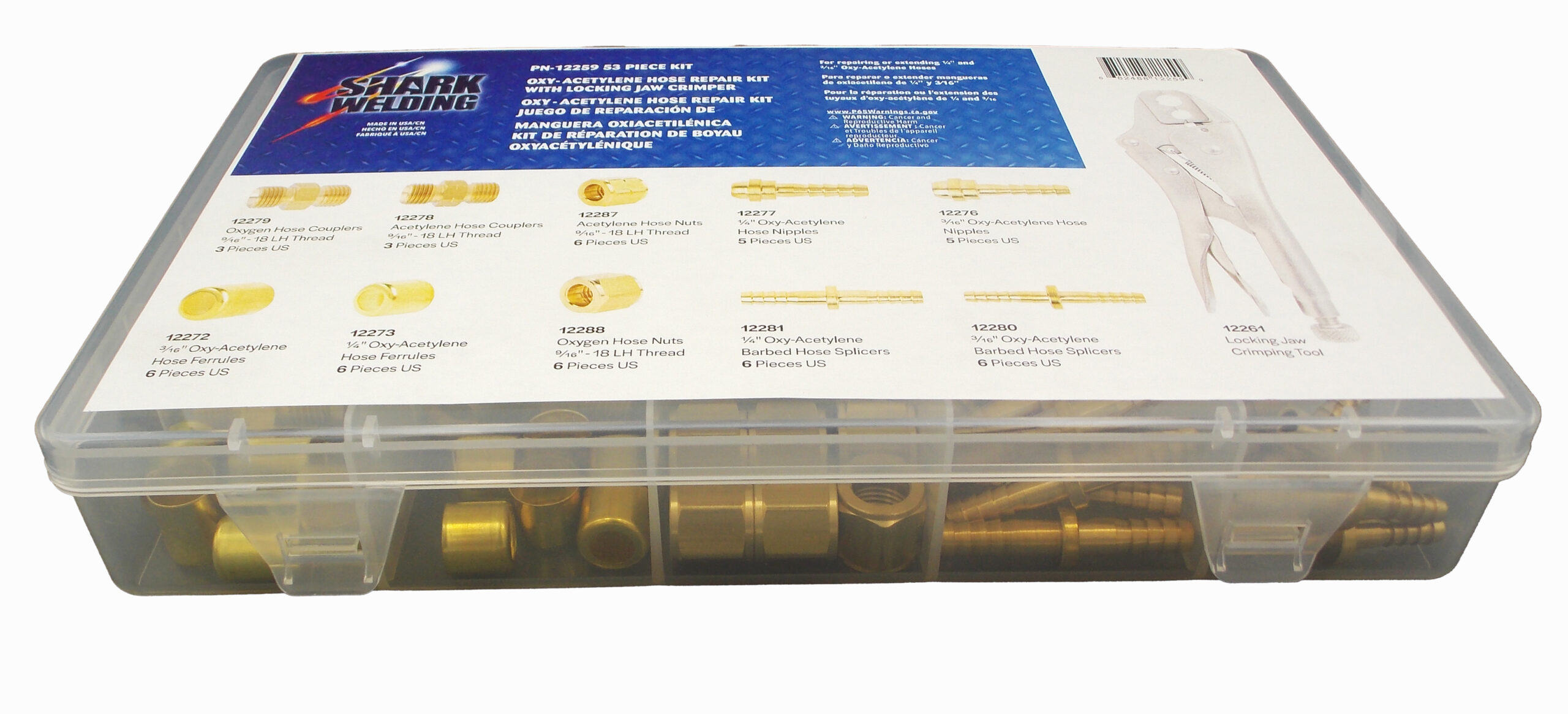 53 PC. Oxy-Acetylene Hose Repair Kit with Locking Jaw Crimper - NEW! - Image 2