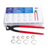 91 Piece Pinch type Hose Clamp Set with Crimping Tool included.