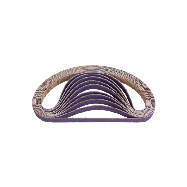 Fine grit belts for detail finishing and final surface prep.