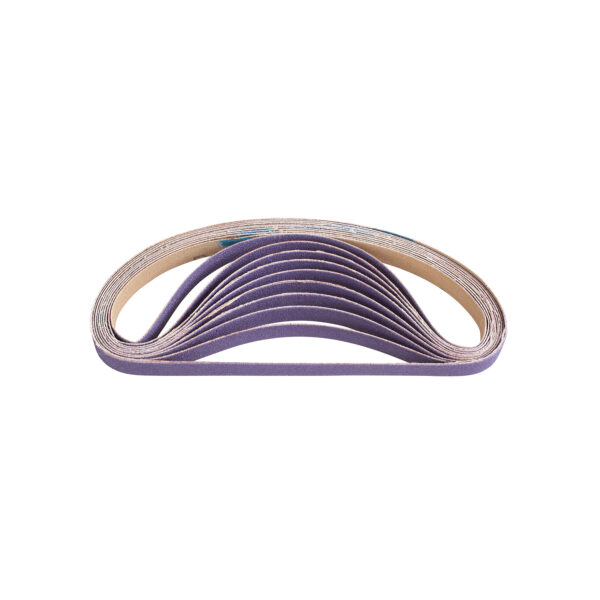 Fine grit belts for smooth finishing and surface prep.
