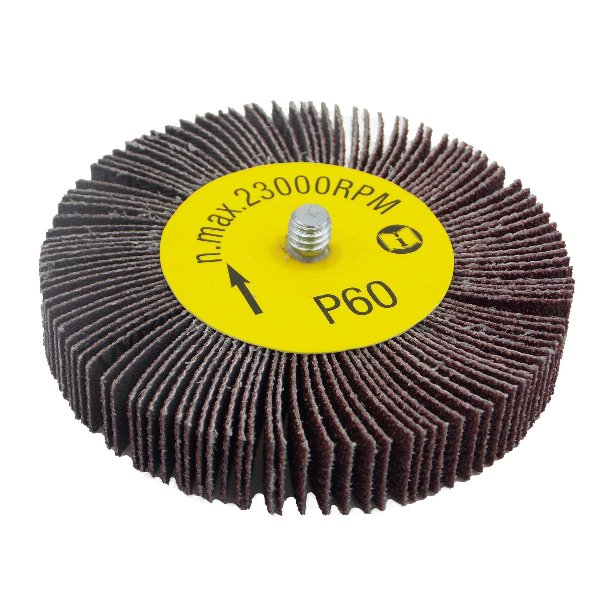 5 PK | Flap Wheel - 3" x 1" x 1/4"-20 Male Thread - 60 Grit - Image 4