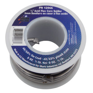1/8" Diameter Acid Flux Core Solder 40/60% Tin-Lead (Sn/Pb) 1/2 Lb.