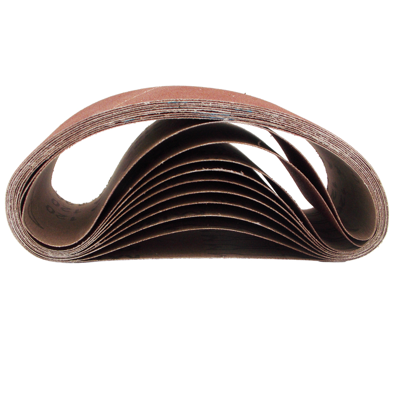 10 PK | Portable Sanding Belt 3" x 21" 120 Grit, X Weight - Image 2