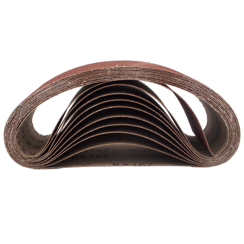 10 PK | Portable Sanding Belt 3" x 24" 50 Grit, X Weight - Image 2